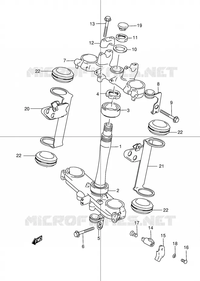STUURKOLOM Suzuki MOTO 250 DR 1998  DR250RW(E24)