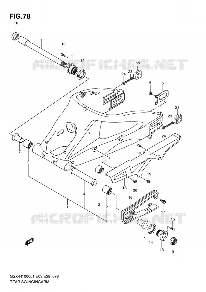 SWINGARM Suzuki MOTO 1000 GSX-R 2011  GSX-R1000L1(E3/E28)