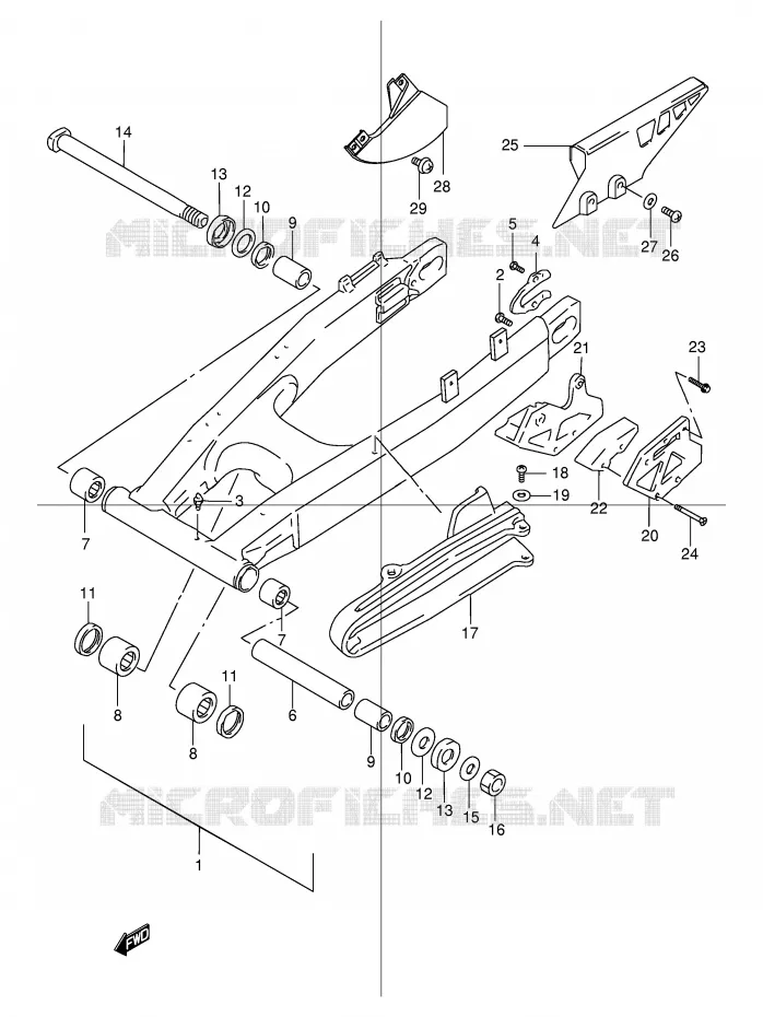 SWINGARM Suzuki MOTO 250 DR 1998  DR250RW(E24)