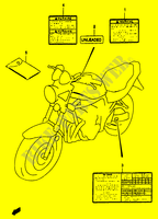 ETIKET (MODELE T/V/W/X) voor Suzuki BANDIT 1200 1997