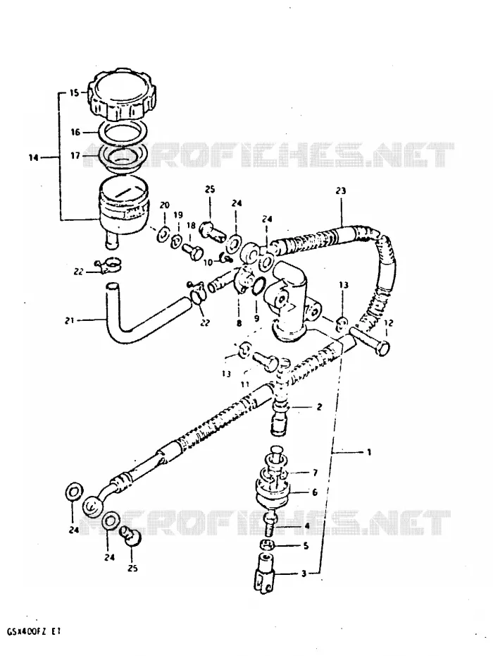 ACHTER HOOFDREMCILINDER (E2, E22) Suzuki MOTO 400 GSX 1982  GSX400FZ(X/Z)