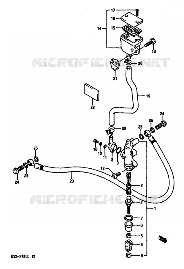 ACHTER HOOFDREMCILINDER (MODELE J/K) Suzuki MOTO 750 GSX-R 1989  GSX-R750K(K/L/M)