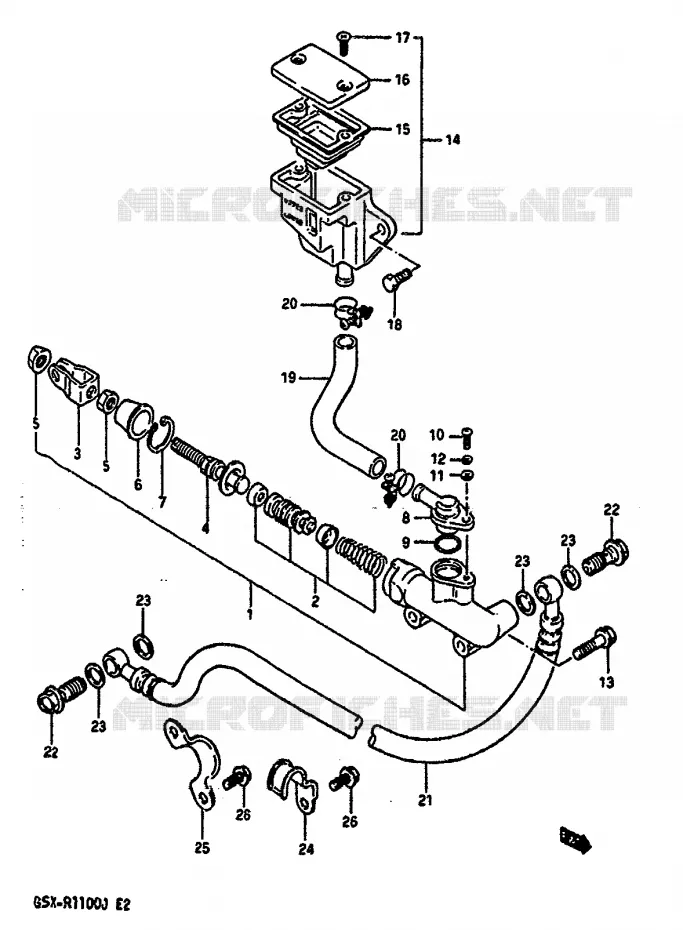 ACHTER HOOFDREMCILINDER Suzuki MOTO 1100 GSX-R 1987  GSX-R1100H(G/H/J)