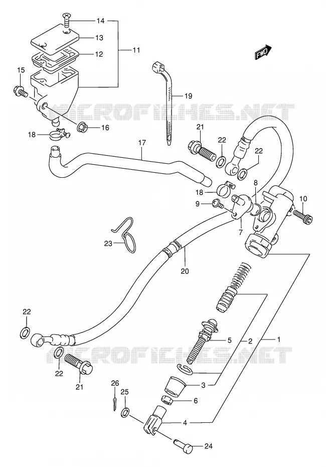 ACHTER HOOFDREMCILINDER Suzuki MOTO 250 GSX 1996  GSX250FT(E24)