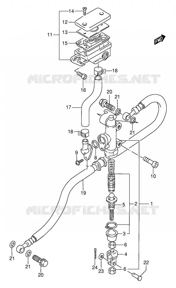 ACHTER HOOFDREMCILINDER Suzuki MOTO 400 BANDIT 1997  GSF400VV(E30)