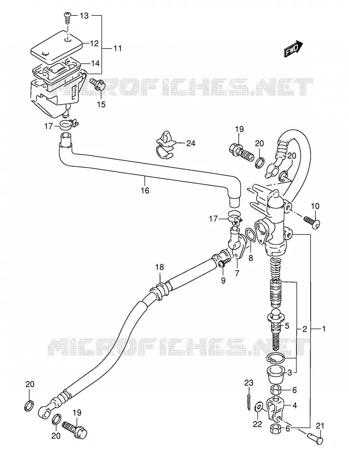 ACHTER HOOFDREMCILINDER Suzuki MOTO 400 GSX-R 1991  GSX-R400RFM(E30)