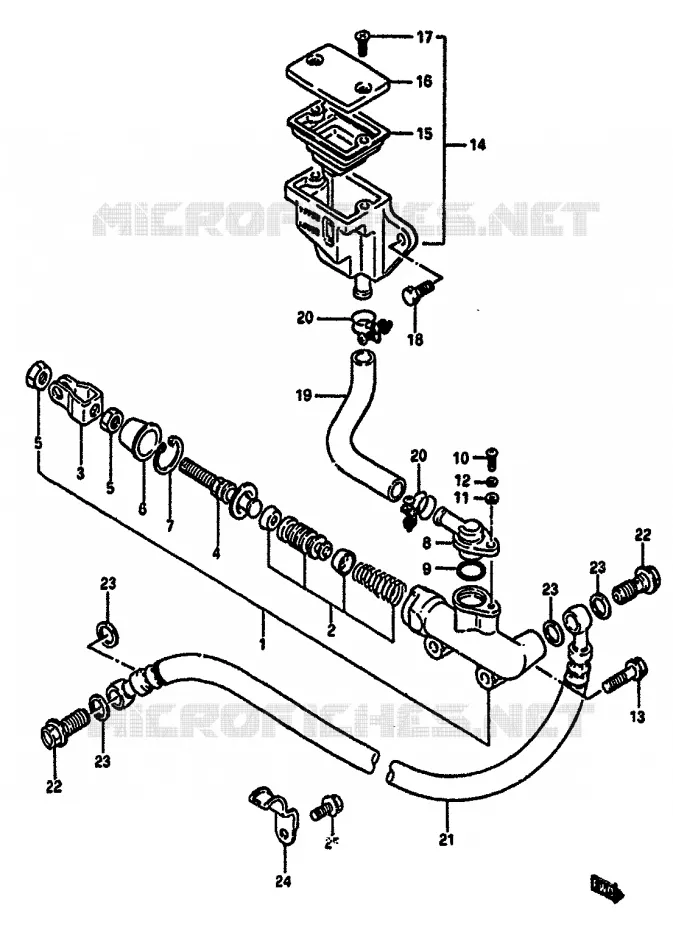 ACHTER HOOFDREMCILINDER Suzuki MOTO 750 GSX-R 1986  GSX-R750G(F/G/H)