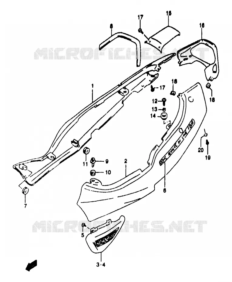 ACHTER KUIP  (GSF1200SAW) Suzuki MOTO 1200 BANDIT 1998  GSF1200W(T/V/W/X/Y)