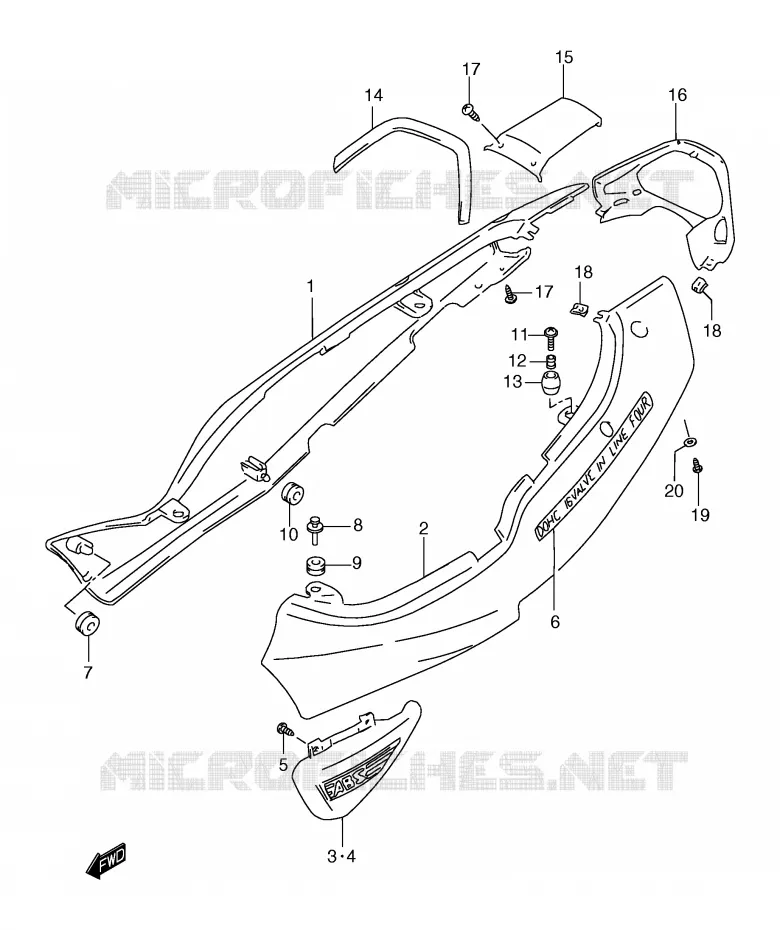 ACHTER KUIP  (GSF1200SAX) Suzuki MOTO 1200 BANDIT 1999  GSF1200X(E2)