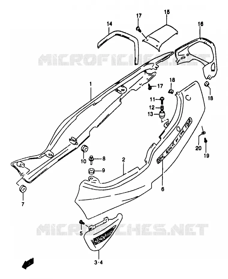 ACHTER KUIP  (GSF1200SAY) Suzuki MOTO 1200 BANDIT 1999  GSF1200X/GSF1200SX/GSF1200SAX