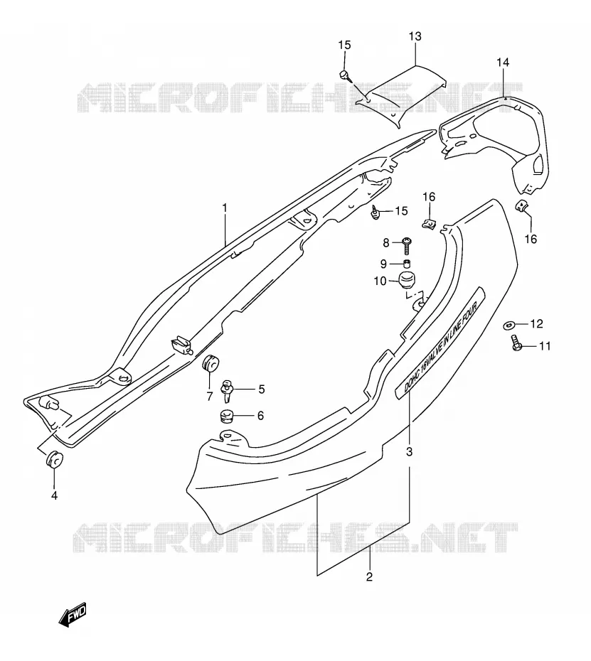 ACHTER KUIP  (GSF1200SW/SX) Suzuki MOTO 1200 BANDIT 2000  GSF1200SY(E28)
