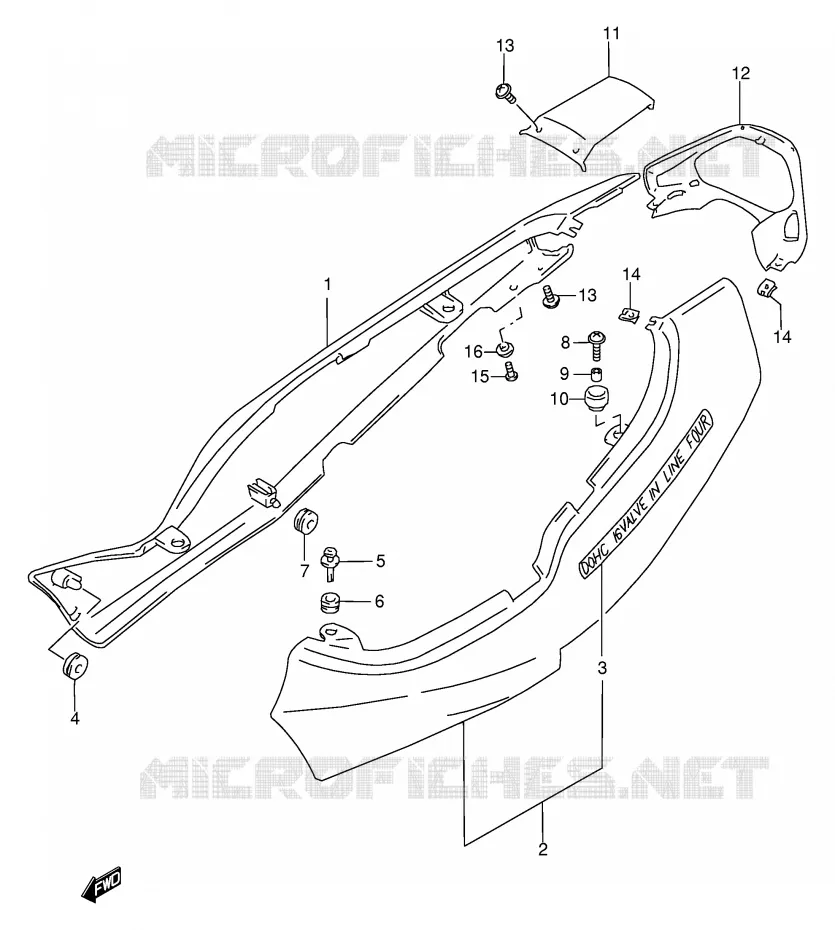 ACHTER KUIP  (GSF600SW/SUW) Suzuki MOTO 600 BANDIT 1996  GSF600SUT(E2)
