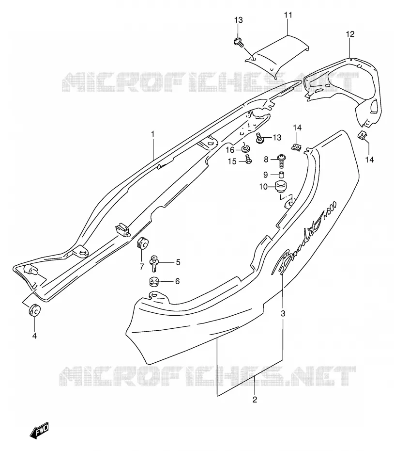 ACHTER KUIP  (GSF600X/UX) Suzuki MOTO 600 BANDIT 1996  GSF600ST(E2)