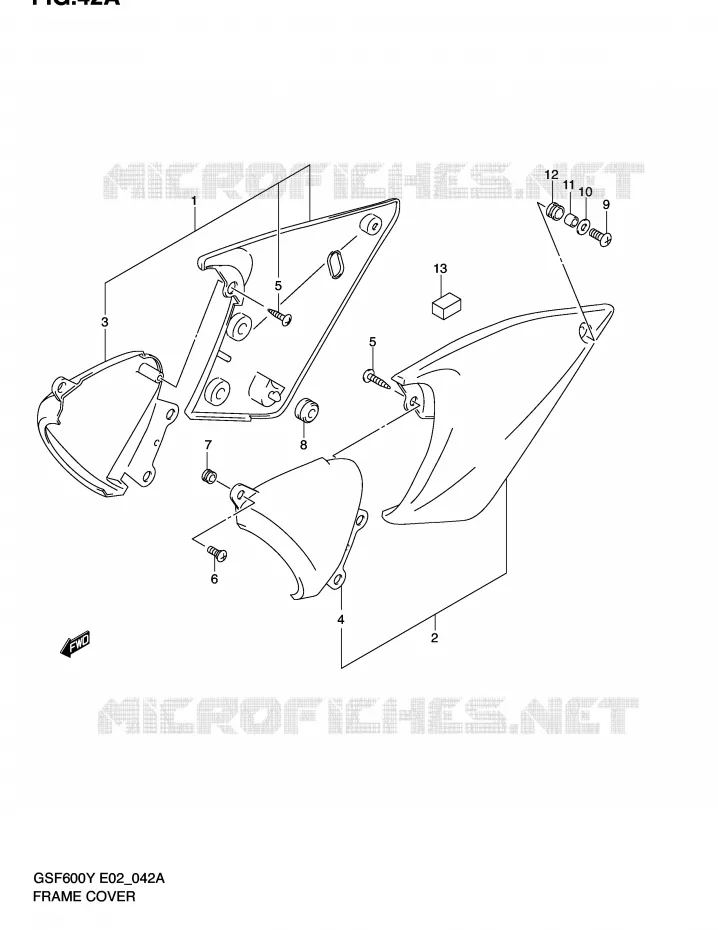 ACHTER KUIP  (MODELE K2/K3/K4) Suzuki MOTO 600 BANDIT 2004  GSF600K4(E2)