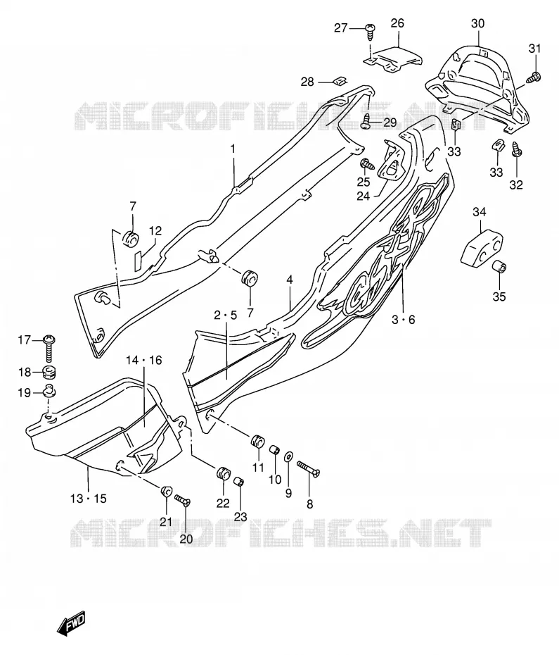 ACHTER KUIP  (MODELE S) Suzuki MOTO 1100 GSX-R 1994  GSX-R1100WR(E2)