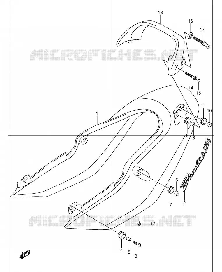 ACHTER KUIP - SEAT COWL (GSF1200K1) Suzuki MOTO 1200 BANDIT 2004  GSF1200ZK4(E2)