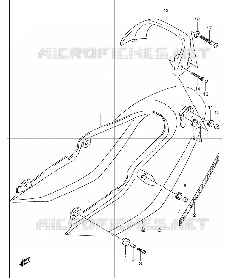 ACHTER KUIP - SEAT COWL (GSF1200SK1) Suzuki MOTO 1200 BANDIT 2003  GSF1200K3(E2)