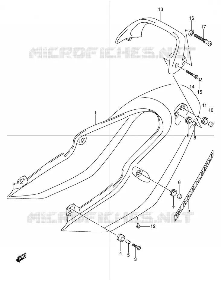ACHTER KUIP - SEAT COWL (GSF600SY/SUY) Suzuki MOTO 600 BANDIT 2002  GSF600SK2(E2)