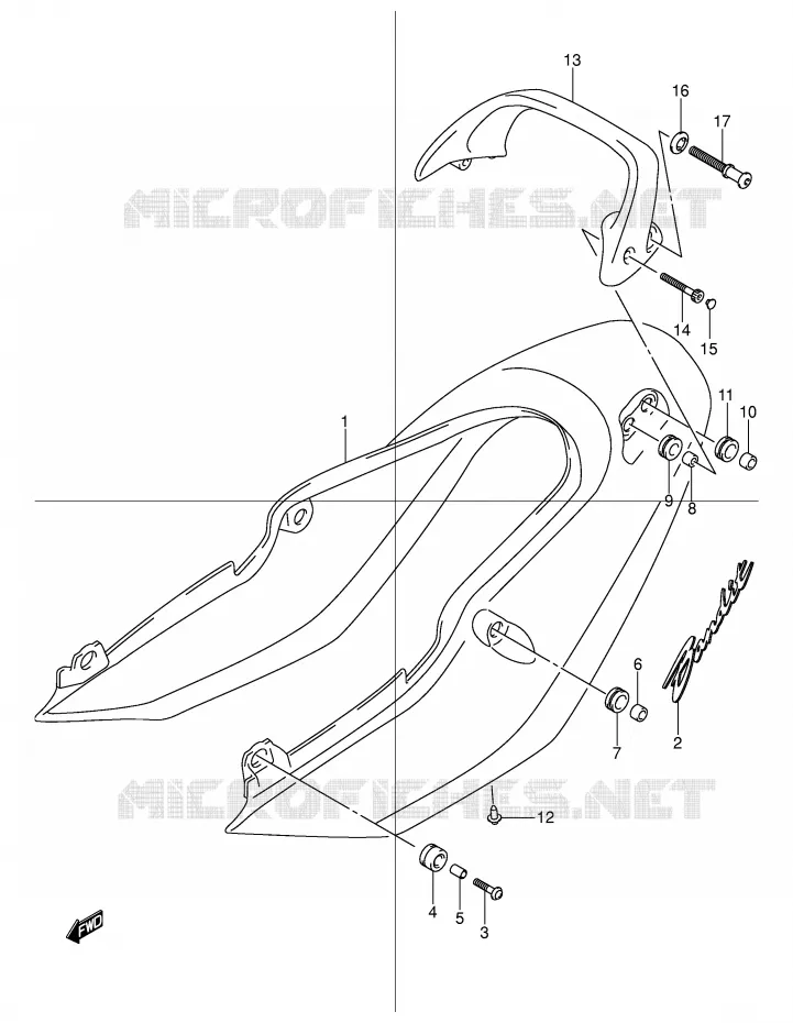 ACHTER KUIP - SEAT COWL (GSF600Y/UY) Suzuki MOTO 600 BANDIT 2003  GSF600SK3(E2)
