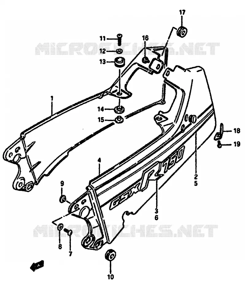 ACHTER KUIP - SEAT COWL (MODELE H) Suzuki MOTO 750 GSX-R 1985  GSX-R750F(F/G/H)