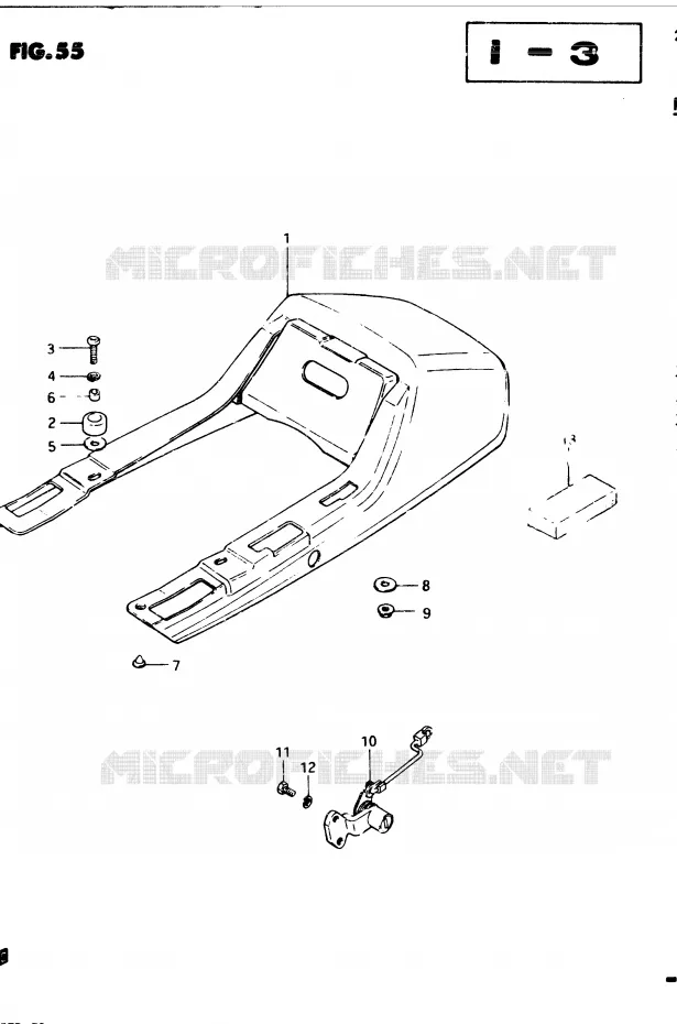 ACHTER KUIP - SEAT COWL (MODELE Z) Suzuki MOTO 250 GSX 1983  GSX250D(Z/D)