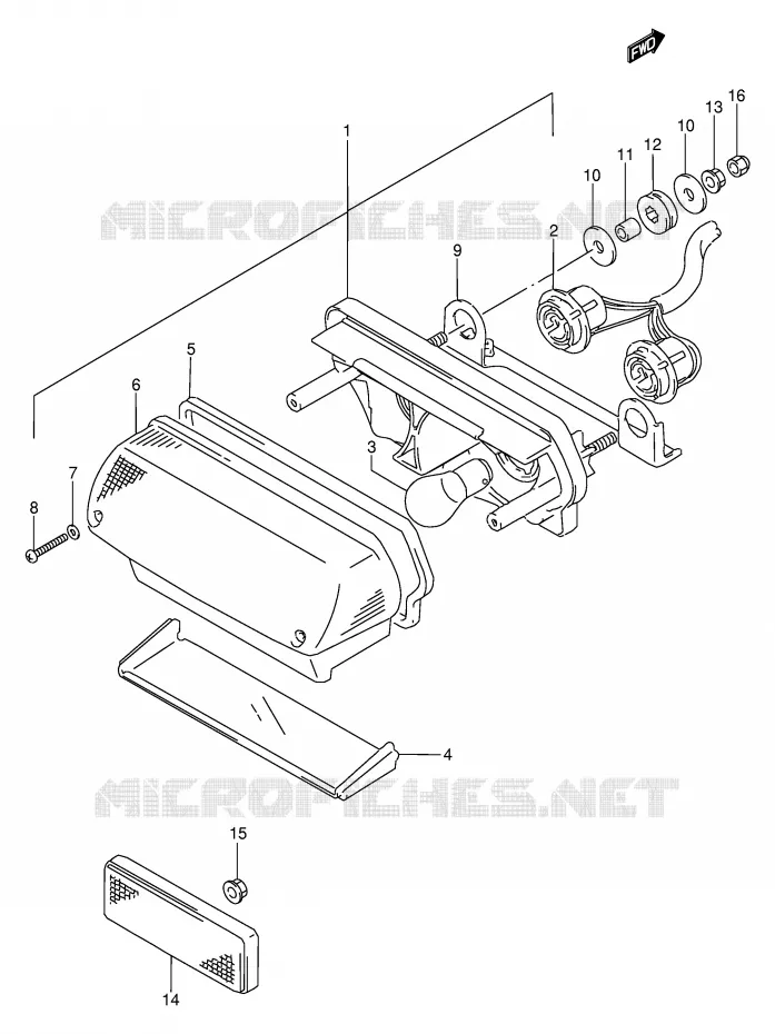 ACHTERLICHT (MODELE M) Suzuki MOTO 250 GSX 1993  GSX250FP(E24)
