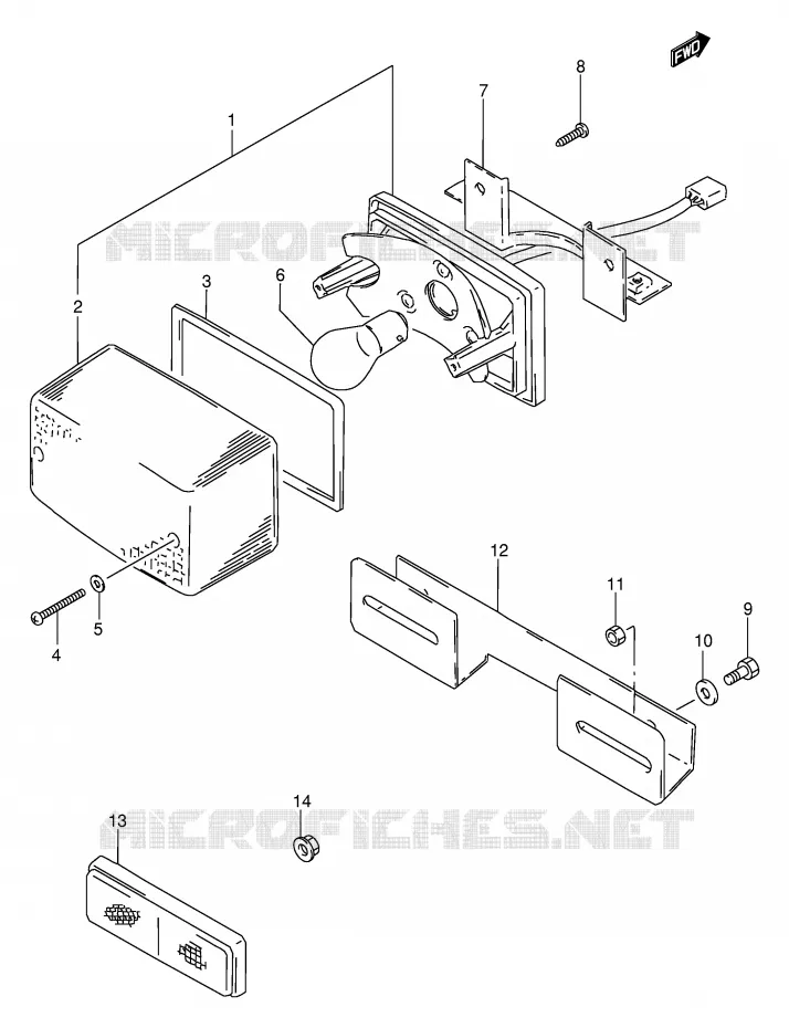 ACHTERLICHT (MODELE N/P/R/T/V) Suzuki MOTO 250 GSX 1997  GSX250FV(E24)