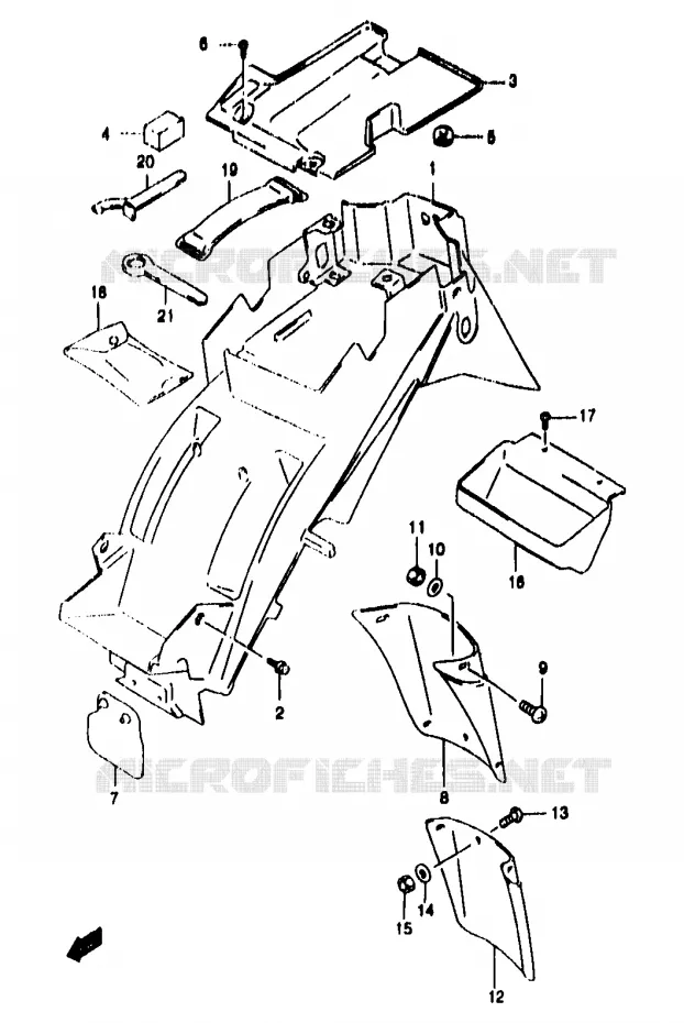 ACHTERSPATBORD (GSF1200SAV/SAW/SAX/SAY) Suzuki MOTO 1200 BANDIT 2000  GSF1200SY(T/V/W/X/Y)