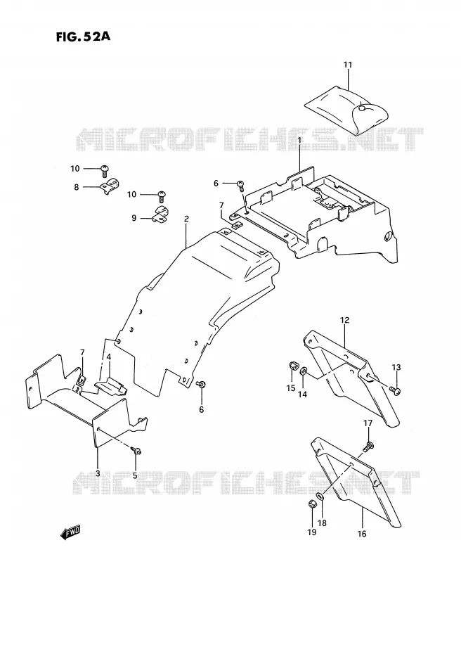 ACHTERSPATBORD (MODELE R/S) Suzuki MOTO 750 GSX-R 1994  GSX-R750WR(E2)