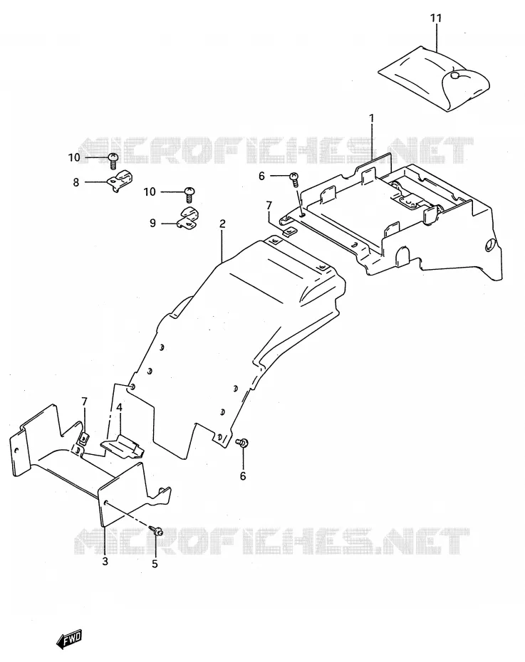 ACHTERSPATBORD (MODELE R/S) Suzuki MOTO 750 GSX-R 1995  GSX-R750WS(E28)