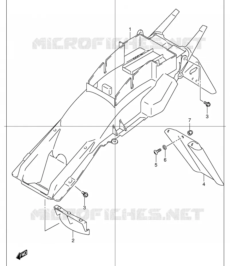 ACHTERSPATBORD Suzuki MOTO 1200 BANDIT 2001  GSF1200SK1(E2)