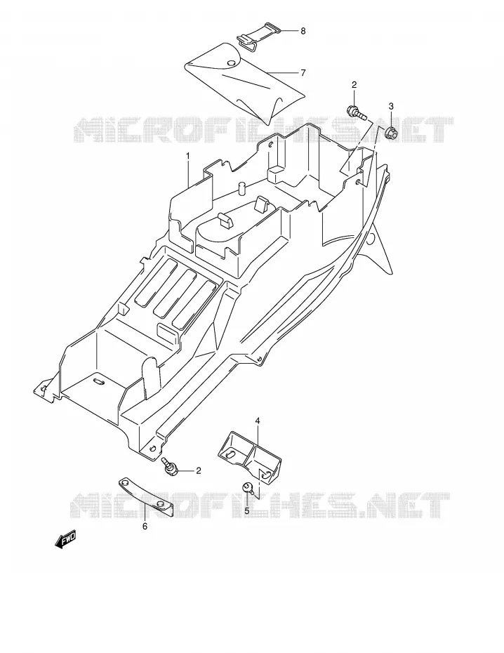 ACHTERSPATBORD Suzuki MOTO 1300 HAYABUSA 2004  GSX1300RU2K4(E2)