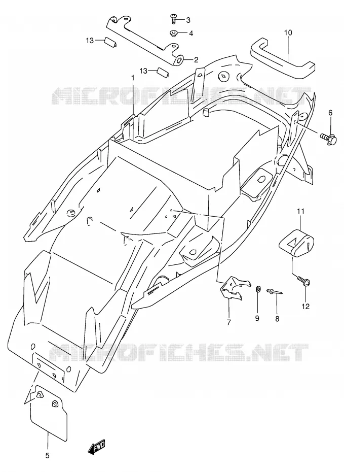 ACHTERSPATBORD Suzuki MOTO 250 BANDIT 2000  GSF250VY(E24)