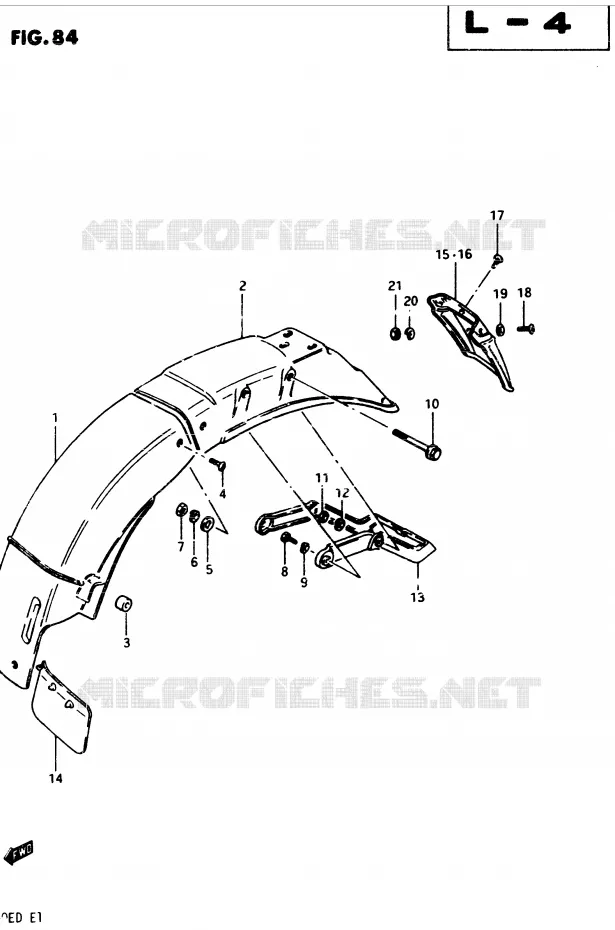 ACHTERSPATBORD Suzuki MOTO 250 GSX 1982  GSX250ESZ(Z/D)