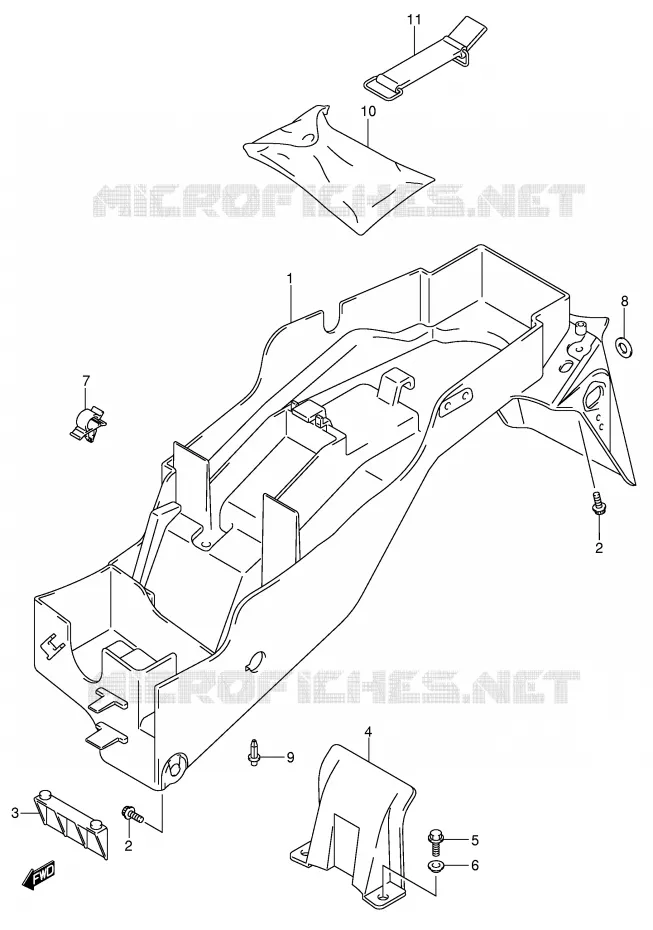 ACHTERSPATBORD Suzuki MOTO 600 GSX-R 2002  GSX-R600U2K2(E2)