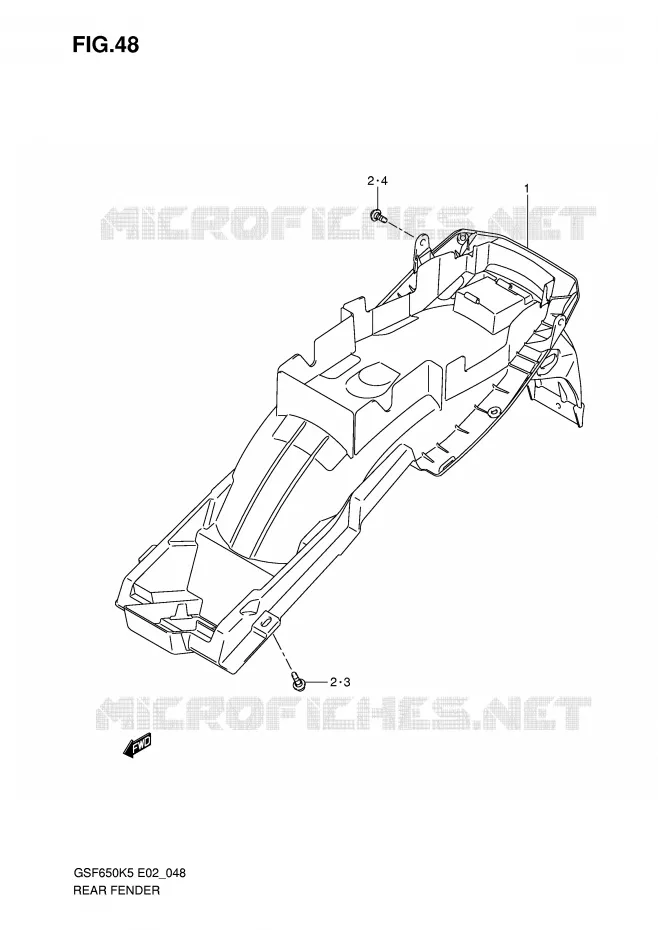 ACHTERSPATBORD Suzuki MOTO 650 BANDIT 2005  GSF650AK5(E2)