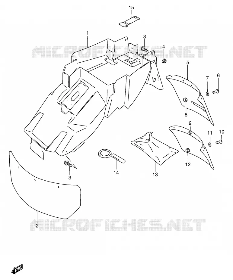 ACHTERSPATBORD Suzuki MOTO 750 GSX-R 1996  GSX-R750T(E2)
