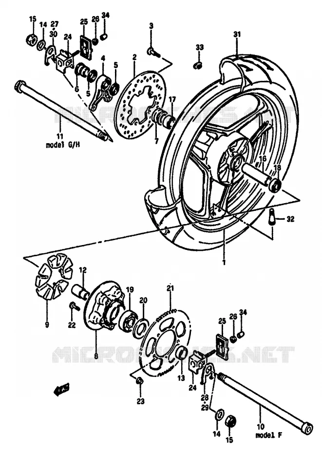 ACHTERWIEL Suzuki MOTO 750 GSX-R 1987  GSX-R750H(F/G/H)