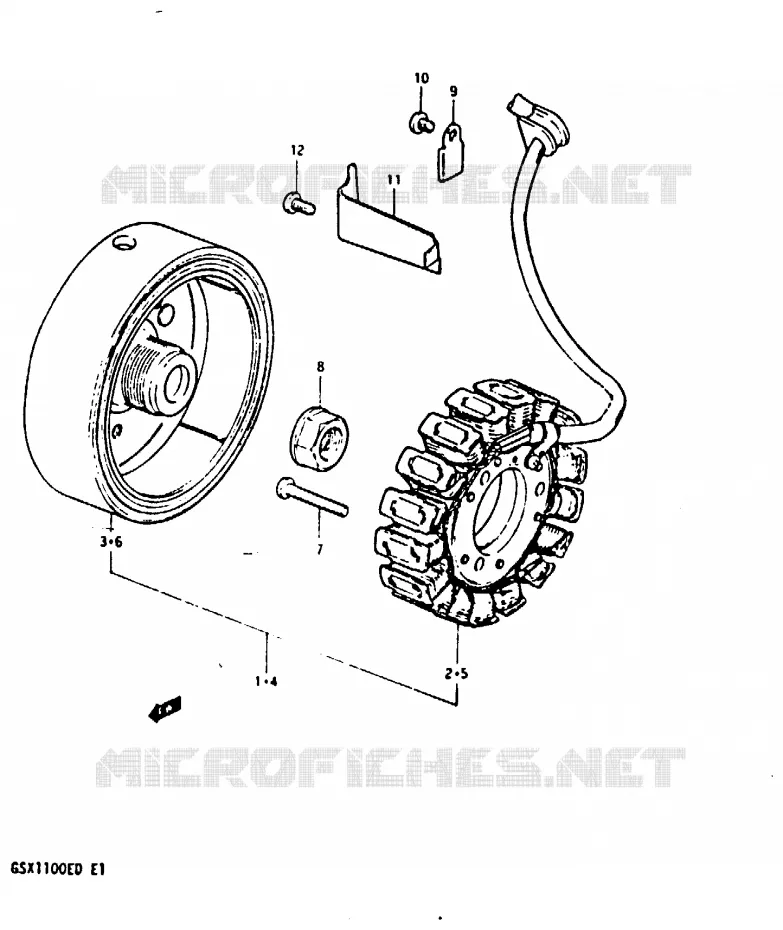 ALTERNATOR (GSX1100Z/EZ/D/ED/EXD/EXD) Suzuki MOTO 1100 GSX-E 1983  GSX1100EXD(Z/D)