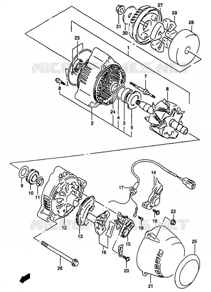 ALTERNATOR Suzuki MOTO 1200 BANDIT 1996  GSF1200ST(T/V/W/X/Y)