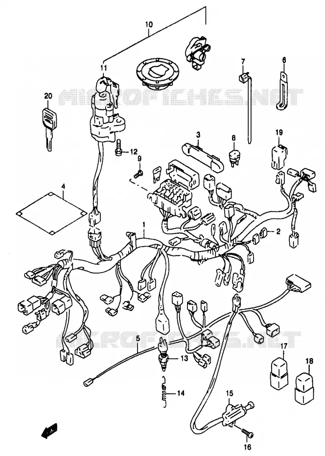 BEDRADING (GSF1200SAV/SAW/SAX/SAY) Suzuki MOTO 1200 BANDIT 1999  GSF1200X/GSF1200SX/GSF1200SAX