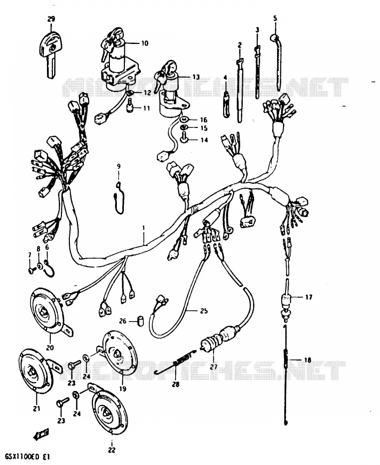 BEDRADING Suzuki MOTO 1100 GSX-E 1983  GSX1100EXD(Z/D)