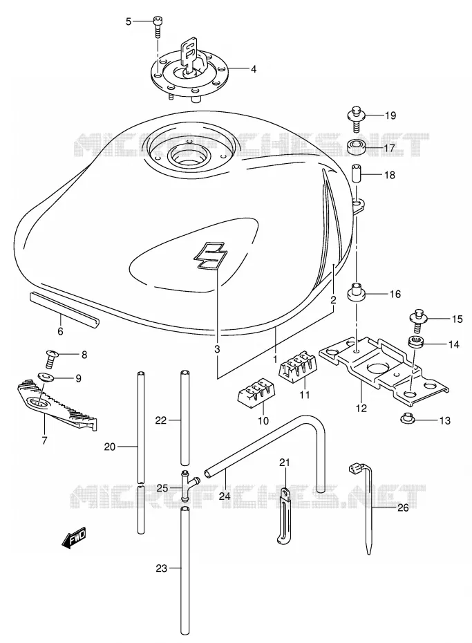 BENZINETANK (GSF1200ZK4) Suzuki MOTO 1200 BANDIT 2003  GSF1200K3(E2)