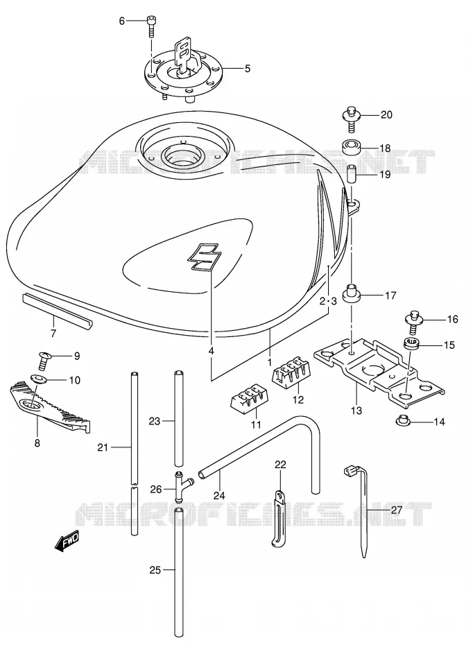 BENZINETANK (GSF600ZK4) Suzuki MOTO 600 BANDIT 2001  GSF600K1(E2)