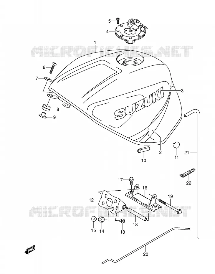BENZINETANK (GSX-R600K3) Suzuki MOTO 600 GSX-R 2003  GSX-R600UZK3(E2)