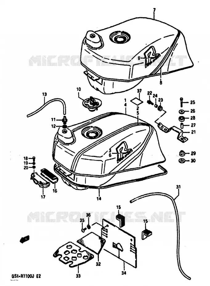 BENZINETANK (MODELE G/H) Suzuki MOTO 1100 GSX-R 1987  GSX-R1100H(G/H/J)
