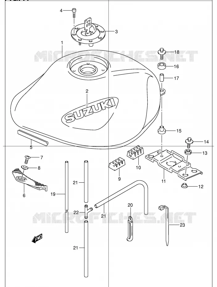 BENZINETANK (MODELE K1) Suzuki MOTO 1200 BANDIT 2004  GSF1200K4(E2)
