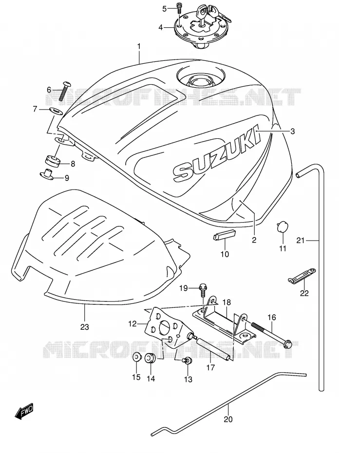 BENZINETANK (MODELE K1) Suzuki MOTO 600 GSX-R 2002  GSX-R600U2K2(E2)