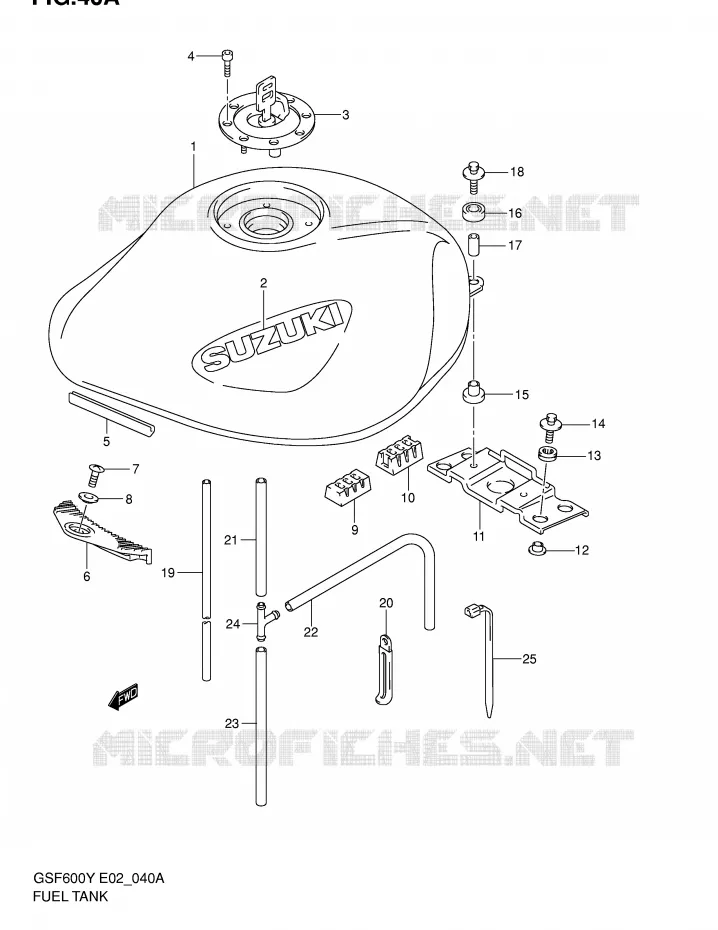 BENZINETANK (MODELE K2) Suzuki MOTO 600 BANDIT 2004  GSF600UK4(E2)