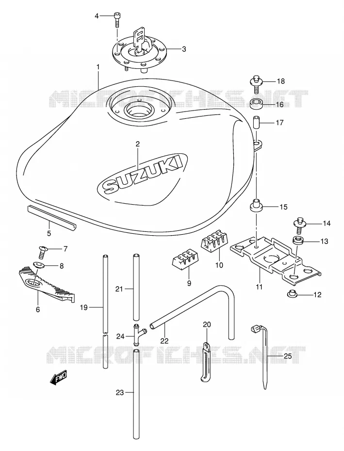 BENZINETANK (MODELE K3) Suzuki MOTO 600 BANDIT 2004  GSF600SUK4(E2)